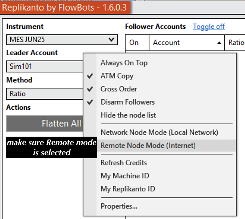 Enable Remote Mode